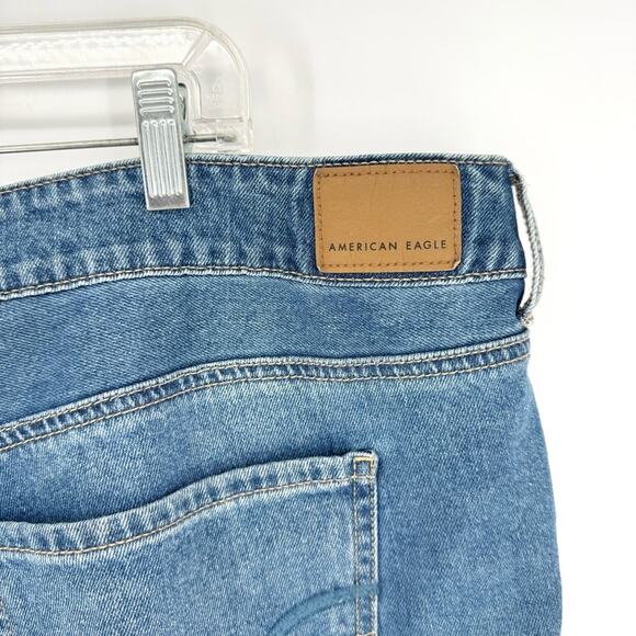 AE American Eagle Tomgirl Midi Short Cuffed High Rise Non-Distressed Plus Sz 20 - Picture 9 of 12